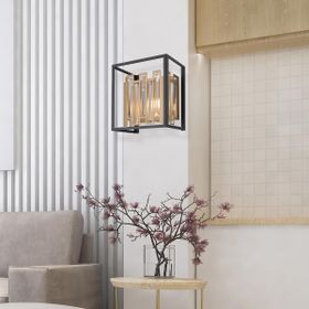 Apliqa Adran Siyah Eskitme Kristal Taşlı Duvar Lambası Yatak Odası Yatak Başı Salon için Aplik