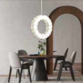 Apliqa Akanay Krom Kristal Taşlı Tekli 3 Renkli Led Avize