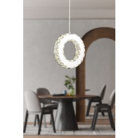 Apliqa Akanay Krom Kristal Taşlı Tekli 3 Renkli Led Avize