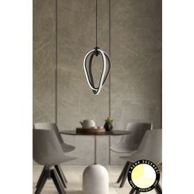 Apliqa Allanon Sarkıt 35 Watt Sarkıt 3 Renkli Ledli Modern Mutfak Banyo Led Salon Sarkıt Siyah Avize