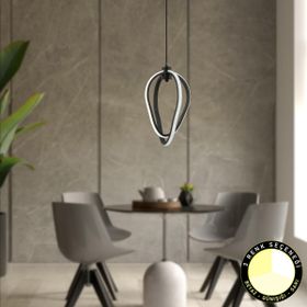 Apliqa Allanon Sarkıt 35 Watt Sarkıt 3 Renkli Ledli Modern Mutfak Banyo Led Salon Sarkıt Siyah Avize