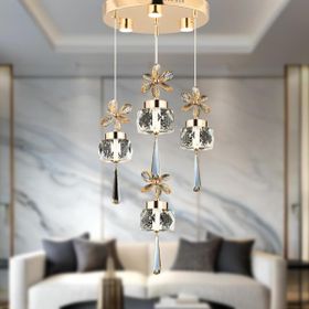 Apliqa Amaris 4'lü Yuvarlak 3 Renkli 52 watt Gold Kelebek Led Avize