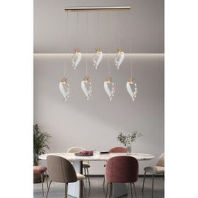 Apliqa Ardea 7'li Gold Sıralı Sarkıt Salon Led Avize