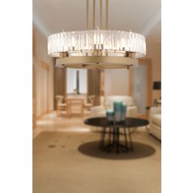 Apliqa Azalea 6'lı Eskitme Kristalli Taşlı Modern Tasarım Kristal Salon Avize