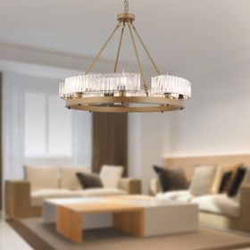 Apliqa Azalea 8'li Eskitme Kristalli Taşlı Modern Tasarım Kristal Salon Avize