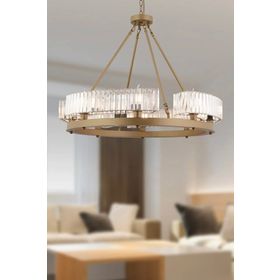 Apliqa Azalea 8'li Eskitme Kristalli Taşlı Modern Tasarım Kristal Salon Avize
