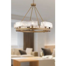 Apliqa Azalea 8'li Eskitme Kristalli Taşlı Modern Tasarım Kristal Salon Avize