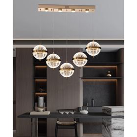 Apliqa Barkın 5'li 37 Watt Sıralı Gold Ledli Modern Salon Avize