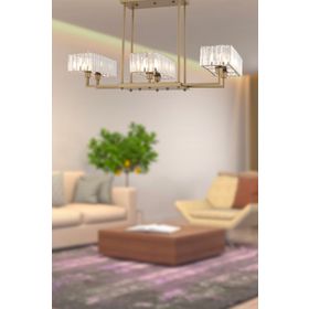 Apliqa Brambles 6'lı Eskitme Kristalli Taşlı Modern Tasarım Kristal Salon Avize