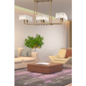 Apliqa Brambles 6'lı Eskitme Kristalli Taşlı Modern Tasarım Kristal Salon Avize