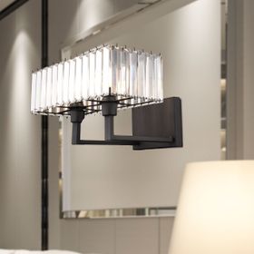 Apliqa Brambles Siyah Kristal Taşlı Duvar Lambası Yatak Odası Yatak Başı Salon için Aplik