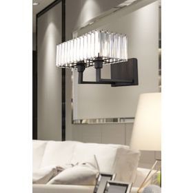 Apliqa Brambles Siyah Kristal Taşlı Duvar Lambası Yatak Odası Yatak Başı Salon için Aplik