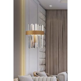 Apliqa Brampton Ledli 3 Renk Kristal Led Salon-Yatak Başı Aplik
