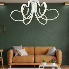 Apliqa Budin 6'lı Beyaz 72 Watt Sarkıt Ledli Modern Mutfak Banyo Led Salon Plafonyer Avize