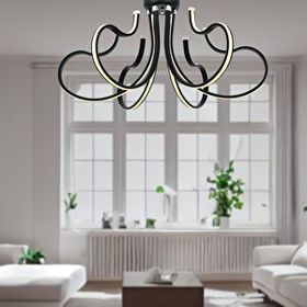 Apliqa Budin 6'lı Siyah 72 Watt Sarkıt Ledli Modern Mutfak Banyo Led Salon Plafonyer Avize