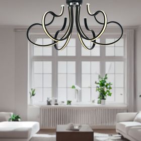 Apliqa Budin 6'lı Siyah 72 Watt Sarkıt Ledli Modern Mutfak Banyo Led Salon Plafonyer Avize