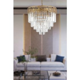Apliqa Bulmer 6'lı Küçük Yuvarlak Eskitme Kristalli Taşlı Modern Tasarım Kristal Salon Avize
