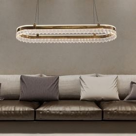 Apliqa Canel Gold Sıralı 116 watt Kristal Taşlı Modern Yemek Masası Led Avize
