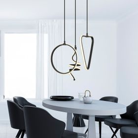 Apliqa Carmiano 3'lü Siyah Modern Ledli Sarkıt Avize