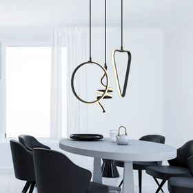 Apliqa Carmiano 3'lü Siyah Modern Ledli Sarkıt Avize