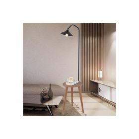 Apliqa Clifferd Siyah Başlıklı Ahşap Sehpalı Modern Ayaklı Abajur Lamba Ahşap Lambader