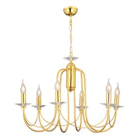 Apliqa Colmar 6 Lı Gold Kaplamalı Salon Avize