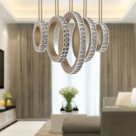 Apliqa Corina 5'li Sıralı Eskitme 3 Renkli 140 Watt Ledli Yemek Masası Üstü, Oturma Odası, Salon Avize