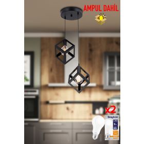 Aplıqa Cup Siyah 2'li Sarkıt Avize