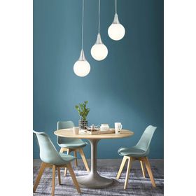 Apliqa Damla 3 Lü Krom Sıralı Modern Salon Avize