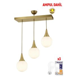Apliqa Damla 3'lü Sıralı Avize