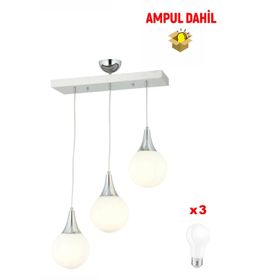 Apliqa Damla 3'lü Sıralı Led Ampul Dahil Avize