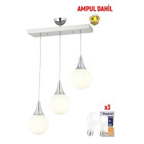 Apliqa Damla 3'lü Sıralı Led Ampul Dahil Avize