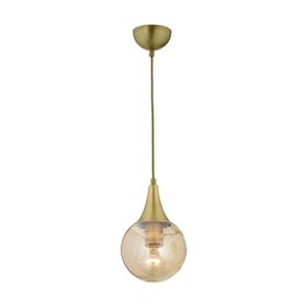 Apliqa Damla Gold Tekli Bal Camlı Eskitme Modern Sarkıt Avize