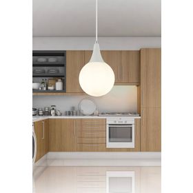 Apliqa Damla Tekli Beyaz Modern Mutfak Salon Avize