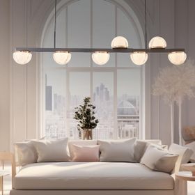 Apliqa Derem 7'li Sıralı Siyah Gold 80 Watt Kristal Taşlı Salon Led Sarkıt Avize