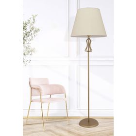 Apliqa Duarte Beyaz Şapkalı Eskitme Modern Tasarım Ayaklı Abajur Lamba Metal Lambader