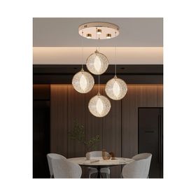 Apliqa Edward 4'lü 42 watt Yuvarlak Gold Ledli Modern Salon Avize