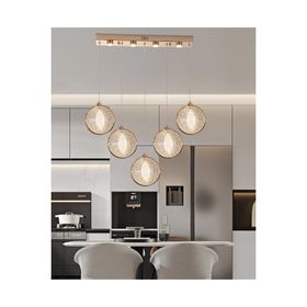 Apliqa Edward 5'li 67 Watt Sıralı Gold Ledli Modern Salon Avize