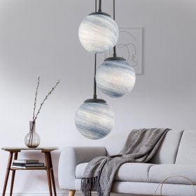 Apliqa Efser Modern Oturma Odası-Salon Yuvarlak Sarkıt 3'lü Avize