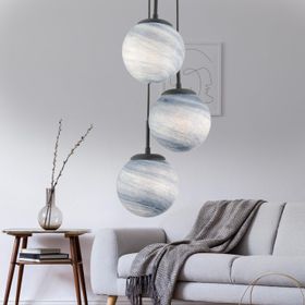 Apliqa Efser Modern Oturma Odası-Salon Yuvarlak Sarkıt 3'lü Avize