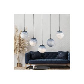 Apliqa Efser Modern Oturma Odası-Salon Yuvarlak Sarkıt 5'li Sıralı Avize