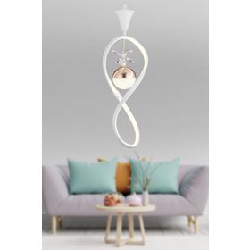 Apliqa Elvan Tekli Beyaz Bakır 3 Renkli 30 Ledli Modern Oturma Odası Koridor Salon Led Avize