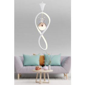 Apliqa Elvan Tekli Beyaz Bakır 3 Renkli 30 Ledli Modern Oturma Odası Koridor Salon Led Avize