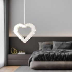Apliqa Evin Krom Kristal Taşlı Tekli 3 Renkli Led Avize