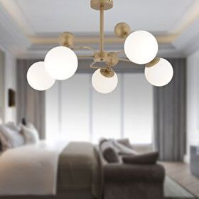 Apliqa Florit 5'li Eskitme Beyaz Camlı Modern Mutfak Yatak Odası Salon Avize