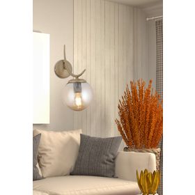 Apliqa Germaine Tekli Eskitme Bal Camlı Modern Yatak Başı Salon Aplik