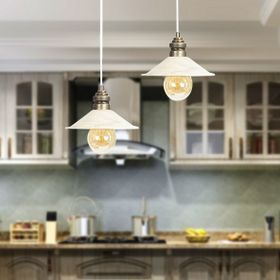 Apliqa Gönen 2'li Beyaz Sıralı Patinalı Modern Retro Sarkıt Mutfak Salon Avize