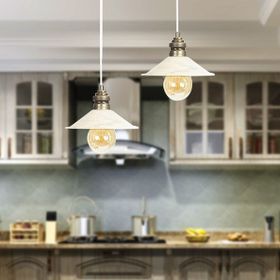 Apliqa Gönen 2'li Beyaz Sıralı Patinalı Modern Retro Sarkıt Mutfak Salon Avize