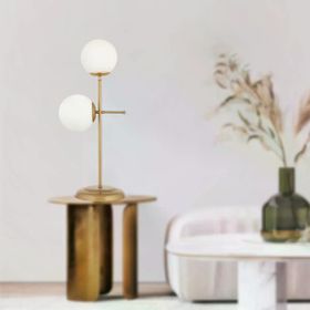 Apliqa Günay 2'li Eskitme Beyaz Camlı Modern Tasarım Salon Yatak Odası Abajur