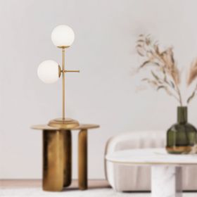 Apliqa Günay 2'li Eskitme Beyaz Camlı Modern Tasarım Salon Yatak Odası Abajur